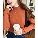 ボトルネック配色ラインワイドリブニットプルオーバー12G | moment+ | 詳細画像85 