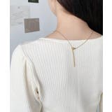 スクエアネックタックスリーブリブニットプルオーバー12G | moment+ | 詳細画像12 