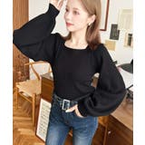 スクエアネックタックスリーブリブニットプルオーバー12G | moment+ | 詳細画像20 