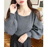 スクエアネックタックスリーブリブニットプルオーバー12G | moment+ | 詳細画像25 