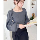 スクエアネックタックスリーブリブニットプルオーバー12G | moment+ | 詳細画像28 