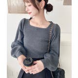 スクエアネックタックスリーブリブニットプルオーバー12G | moment+ | 詳細画像30 