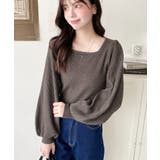 スクエアネックタックスリーブリブニットプルオーバー12G | moment+ | 詳細画像38 