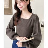 スクエアネックタックスリーブリブニットプルオーバー12G | moment+ | 詳細画像39 