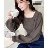 スクエアネックタックスリーブリブニットプルオーバー12G | moment+ | 詳細画像40 