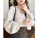 スクエアネックタックスリーブリブニットプルオーバー12G | moment+ | 詳細画像43 