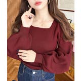 スクエアネックタックスリーブリブニットプルオーバー12G | moment+ | 詳細画像51 