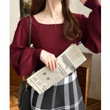 スクエアネックタックスリーブリブニットプルオーバー12G | moment+ | 詳細画像56 