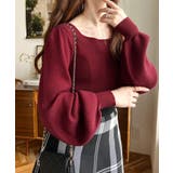 スクエアネックタックスリーブリブニットプルオーバー12G | moment+ | 詳細画像57 