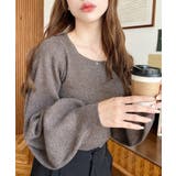 ブラウン系その他 | スクエアネックタックスリーブリブニットプルオーバー12G | moment+