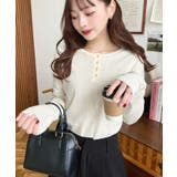 前後2WAY袖くしゅくしゅヘンリーネックボーダーロンT | moment+ | 詳細画像11