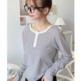 前後2WAY袖くしゅくしゅヘンリーネックボーダーロンT | moment+ | 詳細画像25