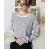 前後2WAY袖くしゅくしゅヘンリーネックボーダーロンT | moment+ | 詳細画像27