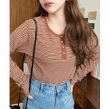 前後2WAY袖くしゅくしゅヘンリーネックボーダーロンT | moment+ | 詳細画像28