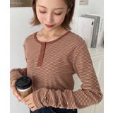 前後2WAY袖くしゅくしゅヘンリーネックボーダーロンT | moment+ | 詳細画像32