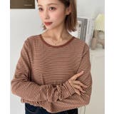 前後2WAY袖くしゅくしゅヘンリーネックボーダーロンT | moment+ | 詳細画像33