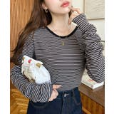 前後2WAY袖くしゅくしゅヘンリーネックボーダーロンT | moment+ | 詳細画像39