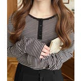 前後2WAY袖くしゅくしゅヘンリーネックボーダーロンT | moment+ | 詳細画像41