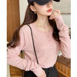 前後2WAY袖くしゅくしゅヘンリーネックボーダーロンT | moment+ | 詳細画像56