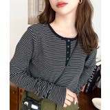 前後2WAY袖くしゅくしゅヘンリーネックボーダーロンT | moment+ | 詳細画像68