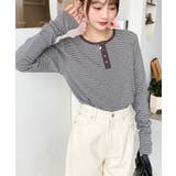 前後2WAY袖くしゅくしゅヘンリーネックボーダーロンT | moment+ | 詳細画像71