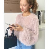 ピンク | 裾バルーンフリンジ長袖プルオーバー | moment+