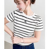 ワンポイント刺繍半袖チビTシャツ | moment+ | 詳細画像26 
