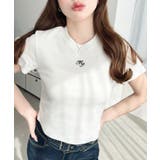 ワンポイント刺繍半袖チビTシャツ | moment+ | 詳細画像6 