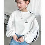 ワンポイント刺繍配色カラーライン入りロンT 綿100%天竺 | moment+ | 詳細画像24