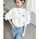 ワンポイント刺繍配色カラーライン入りロンT 綿100%天竺 | moment+ | 詳細画像25