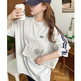 ワンポイント刺繍配色カラーライン入りロンT綿100％天竺 | moment+ | 詳細画像7 