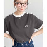 ワンポイント刺繍配色カラーライン半袖Tシャツ綿100%天竺. | moment+ | 詳細画像11