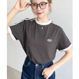 ワンポイント刺繍配色カラーライン半袖Tシャツ綿100%天竺. | moment+ | 詳細画像14