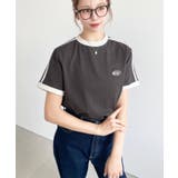 ワンポイント刺繍配色カラーライン半袖Tシャツ綿100%天竺. | moment+ | 詳細画像15
