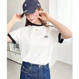 ワンポイント刺繍配色カラーライン半袖Tシャツ綿100%天竺. | moment+ | 詳細画像5