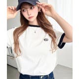 ワンポイント刺繍配色カラーライン半袖Tシャツ綿100%天竺. | moment+ | 詳細画像6
