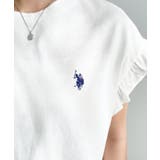 U.S.POLO ASSN.ワンポイント刺繍ショルダーフリル Tシャツ | moment+ | 詳細画像10 