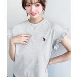 U.S.POLO ASSN.ワンポイント刺繍ショルダーフリル Tシャツ | moment+ | 詳細画像28 