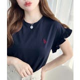 U.S.POLO ASSN.ワンポイント刺繍ショルダーフリル Tシャツ | moment+ | 詳細画像30 