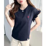 U.S.POLO ASSN.ワンポイント刺繍ショルダーフリル Tシャツ | moment+ | 詳細画像33 