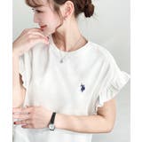 U.S.POLO ASSN.ワンポイント刺繍ショルダーフリル Tシャツ | moment+ | 詳細画像8 