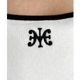 長袖スクエアネックフロントロゴ刺繍袖リボンプルオーバー 綿100％フライス | moment+ | 詳細画像12 