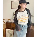 ラグランロゴプリントロンT 綿100％天竺 | moment+ | 詳細画像4 