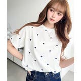 オフホワイト | ハート刺繍半袖Tシャツ | moment+