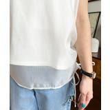 裾ドロストオーガンジーレイヤードプリント半袖Tシャツ | moment+ | 詳細画像14 