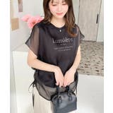 裾ドロストオーガンジーレイヤードプリント半袖Tシャツ | moment+ | 詳細画像22 