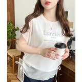 裾ドロストオーガンジーレイヤードプリント半袖Tシャツ | moment+ | 詳細画像9 