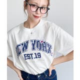 ロゴプリント＆フラワー刺繍Tシャツ 綿100%天竺 | moment+ | 詳細画像9 