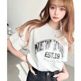 ロゴプリント＆フラワー刺繍Tシャツ 綿100%天竺 | moment+ | 詳細画像11 