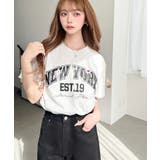 ロゴプリント＆フラワー刺繍Tシャツ 綿100%天竺 | moment+ | 詳細画像12 